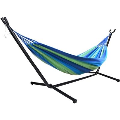 Houpací síť Gardlov s rámem - 200x150 cm - max 200 kg - uvnitř a venku Houpací síť Gardlov s rámem - 200x150 cm - max 200 kg - uvnitř a venku