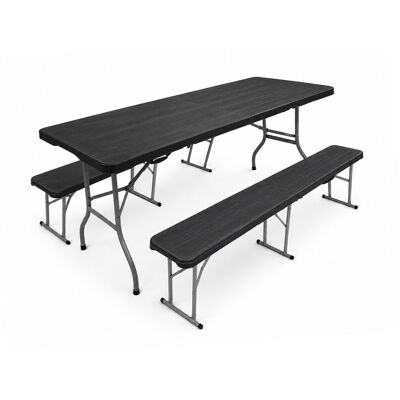 Aga Plastový skládací pivní set, černý Aga Plastový skládací pivní set, černý