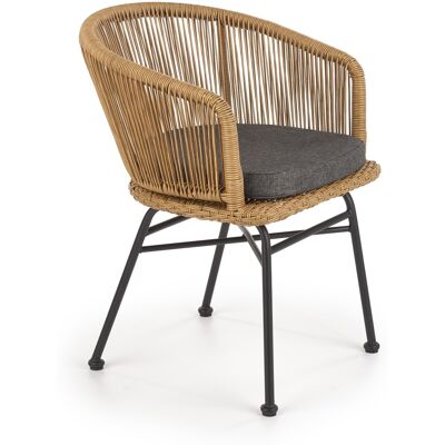Halmar Relaxační křeslo K400, šedé / černé / přírodní Halmar Relaxační křeslo K400, šedé / černé / přírodní