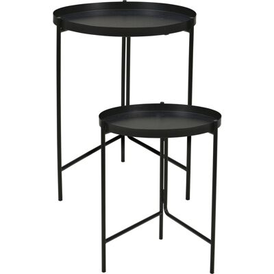 Home Styling Collection Sada dvou kovových odkládacích stolků, průměr 31 cm, průměr 36 cm Home Styling Collection Sada dvou kovových odkládacích stolků, průměr 31 cm, průměr 36 cm