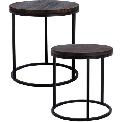 Home Styling Collection Sada kávových stolků s dřevěnou deskou, 2 ks, průměr 43 cm, průměr 38 cm Home Styling Collection Sada kávových stolků s dřevěnou deskou, 2 ks, průměr 43 cm, průměr 38 cm