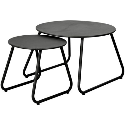 Home Styling Collection Sada kovových odkládacích stolků, průměr 40 cm, průměr 60 cm, černý Home Styling Collection Sada kovových odkládacích stolků, průměr 40 cm, průměr 60 cm, černý