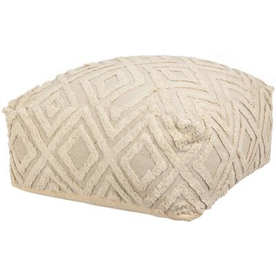 Home Styling Collection Pouf s dekorativním tuftovaným vzorem, 60 × 25 cm, béžový Home Styling Collection Pouf s dekorativním tuftovaným vzorem, 60 × 25 cm, béžový