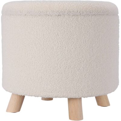 Home Styling Collection Úložný kulatý čalouněný puf TEDDY, 40 × 37 cm, bílý Home Styling Collection Úložný kulatý čalouněný puf TEDDY, 40 × 37 cm, bílý