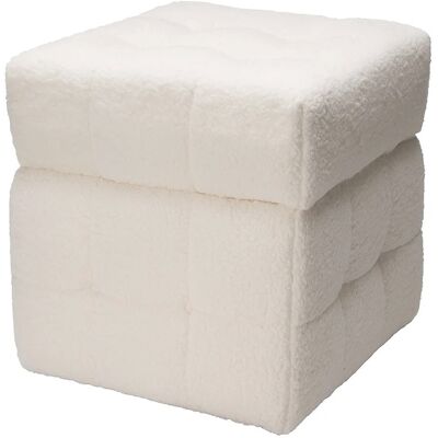 Home Styling Collection Taburet s úložným prostorem SQUARE, potah „beránek“, 38 × 38 × 37 cm, bílý Home Styling Collection Taburet s úložným prostorem SQUARE, potah „beránek“, 38 × 38 × 37 cm, bílý