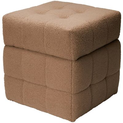 Home Styling Collection Taburet s úložným prostorem SQUARE, potah „beránek“, 38 × 38 × 37 cm, hnědý Home Styling Collection Taburet s úložným prostorem SQUARE, potah „beránek“, 38 × 38 × 37 cm, hnědý