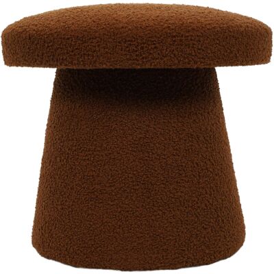 Home Styling Collection Kulatý čalouněný puf TEDDY ve tvaru houby boucle, 43 × 38 cm, hnědý Home Styling Collection Kulatý čalouněný puf TEDDY ve tvaru houby boucle, 43 × 38 cm, hnědý