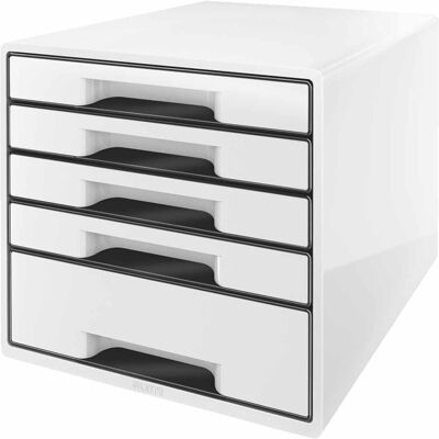 LEITZ WOW CUBE, 5 zásuvek, bílá/černá LEITZ WOW CUBE, 5 zásuvek, bílá/černá