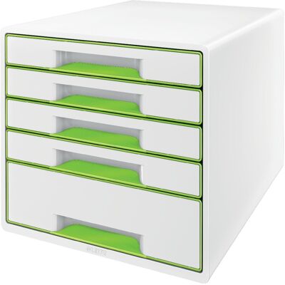 LEITZ WOW CUBE, 5 zásuvek, bílo-zelená LEITZ WOW CUBE, 5 zásuvek, bílo-zelená