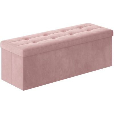 TEXTILOMANIE Taburet s úložným prostorem OTTOMAN 110 × 38 cm, růžový TEXTILOMANIE Taburet s úložným prostorem OTTOMAN 110 × 38 cm, růžový