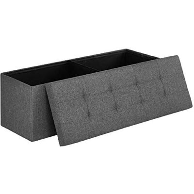 SONGMICS Lavice s úložným prostorem skládací 110 × 38 × 38 cm šedá SONGMICS Lavice s úložným prostorem skládací 110 × 38 × 38 cm šedá
