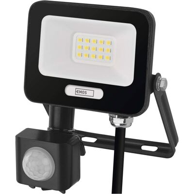 Emos GLARO s pohybovým čidlem, 10 W, černý, IP54, 1000 lm, neutrální bílá Emos GLARO s pohybovým čidlem, 10 W, černý, IP54, 1000 lm, neutrální bílá