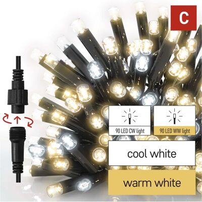 Emos Premium LED spojovací řetěz blikající černý, 10 m, venkovní, teplá/studená bílá Emos Premium LED spojovací řetěz blikající černý, 10 m, venkovní, teplá/studená bílá