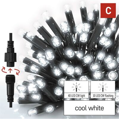 Emos Premium LED spojovací řetěz blikající černý, 10 m, venkovní i vnitřní, studená bílá Emos Premium LED spojovací řetěz blikající černý, 10 m, venkovní i vnitřní, studená bílá
