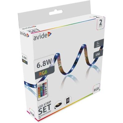 AVIDE Set voděodolný LED pásek 2 m s dálkovým ovládáním a USB AVIDE Set voděodolný LED pásek 2 m s dálkovým ovládáním a USB