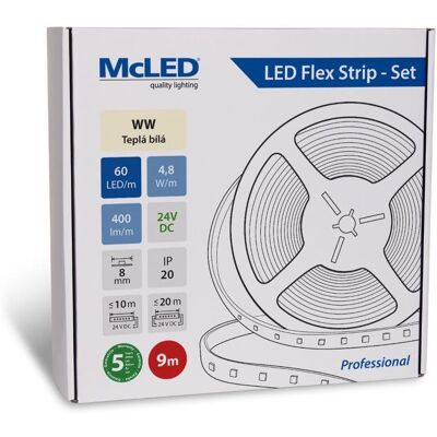 McLED Set LED pásek 9m, WW, 4,8W/m McLED Set LED pásek 9m, WW, 4,8W/m