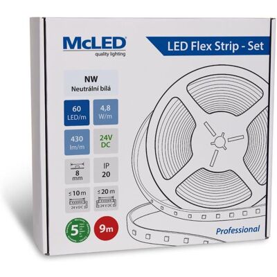 McLED Set LED pásek 9m, NW, 4,8W/m McLED Set LED pásek 9m, NW, 4,8W/m