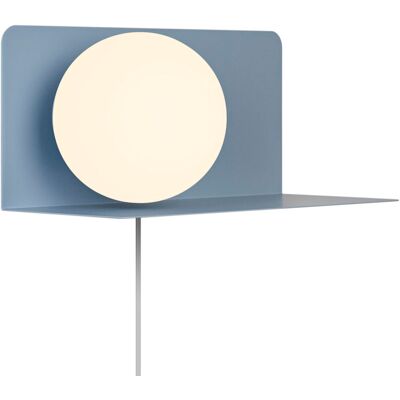 NORDLUX Nástěnná lampička s poličkou Lilibeth, 150 × 160 mm, E14, modrá NORDLUX Nástěnná lampička s poličkou Lilibeth, 150 × 160 mm, E14, modrá