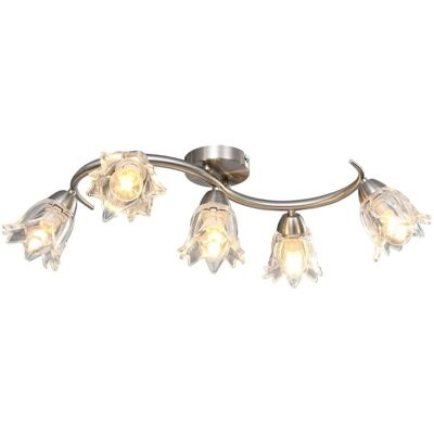 SHUMEE Stropní lampa průhledná skleněná stínidla 5 žárovek E14 tulipán SHUMEE Stropní lampa průhledná skleněná stínidla 5 žárovek E14 tulipán
