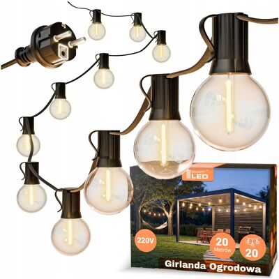 Smart LED Zahradní světelná girlanda 20 m 20 × LED žárovka E12 Smart LED Zahradní světelná girlanda 20 m 20 × LED žárovka E12