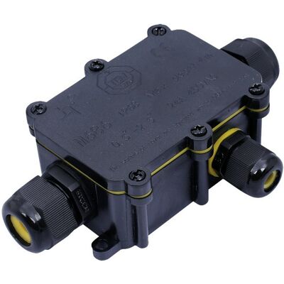 Solight Voděodolná propojovací krabička IP68, 1 × vstup, 2× výstup, 5-9/9-12 mm, max 2,5 mm2 Solight Voděodolná propojovací krabička IP68, 1 × vstup, 2× výstup, 5-9/9-12 mm, max 2,5 mm2