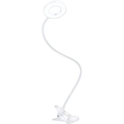 Solight LED stmívatelná stolní lampička s klipem, USB, bílá Solight LED stmívatelná stolní lampička s klipem, USB, bílá