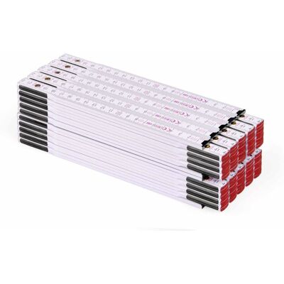 METRIE Perfekt 10 skládací metr s černými spoji 2m, bílý, 10 ks METRIE Perfekt 10 skládací metr s černými spoji 2m, bílý, 10 ks