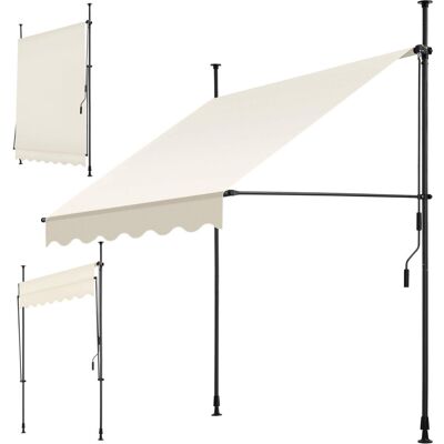 Tectake Upínací markýza s ruční klikou, výškově nastavitelná 150 × 180 cm, béžová Tectake Upínací markýza s ruční klikou, výškově nastavitelná 150 × 180 cm, béžová