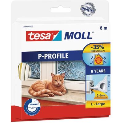TESAMOLL Gumové těsnění, bílé, P profil, 25m TESAMOLL Gumové těsnění, bílé, P profil, 25m
