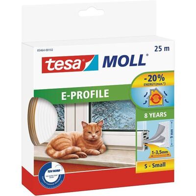 tesamoll Gumové těsnění, bílé, E profil, 25m tesamoll Gumové těsnění, bílé, E profil, 25m