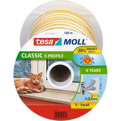 Tesa Samolepící těsnící profil E 100m Bílý Tesa Samolepící těsnící profil E 100m Bílý