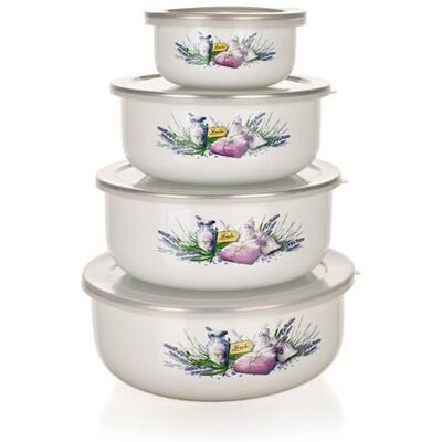 BANQUET Sada misek smalt LAVENDER, 8 ks BANQUET Sada misek smalt LAVENDER, 8 ks
