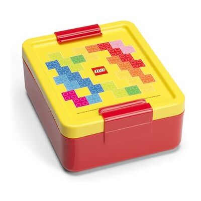 Lego Storage Brick box na svačinu - červený/žlutý Lego Storage Brick box na svačinu - červený/žlutý