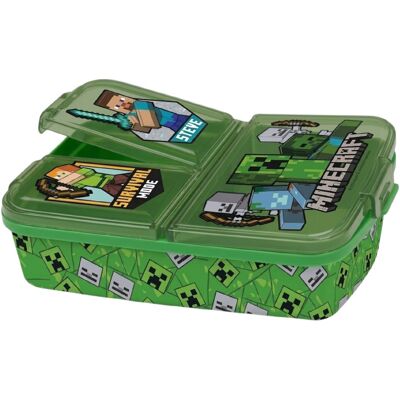 STOR Svačinový box s přihrádkami Minecraft zelený STOR Svačinový box s přihrádkami Minecraft zelený