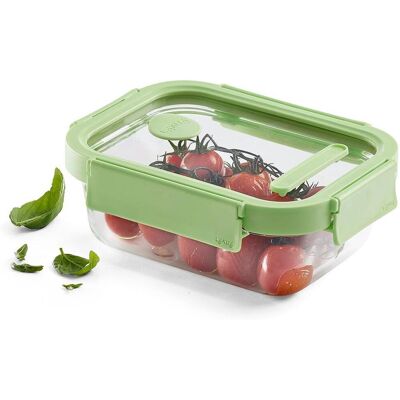 Lékué Skleněný skladovací kontejner - 640ml - Zelená Lékué Skleněný skladovací kontejner - 640ml - Zelená
