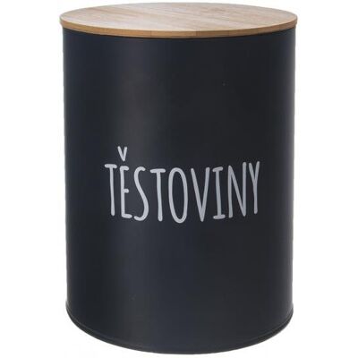 Orion Dóza plech/bambus pr. 13 cm Těstoviny BLACK Orion Dóza plech/bambus pr. 13 cm Těstoviny BLACK