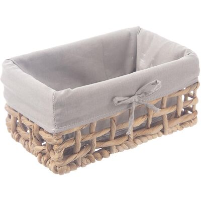 Orion Košík 27 × 17 × 13 cm šedý, vodní hyacint + textil Orion Košík 27 × 17 × 13 cm šedý, vodní hyacint + textil