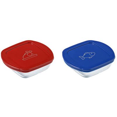 Pyrex 913S570/7646 Sada dóz 2 ks čtverec Pyrex 913S570/7646 Sada dóz 2 ks čtverec