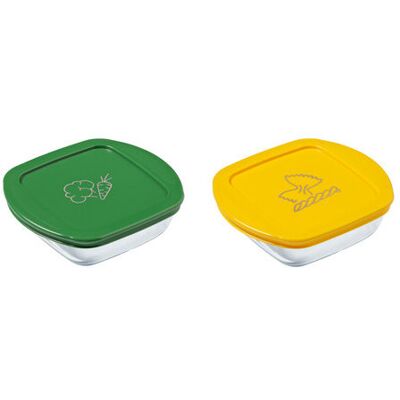 Pyrex 913S571/7646 Sada dóz 2 ks čtverec Pyrex 913S571/7646 Sada dóz 2 ks čtverec