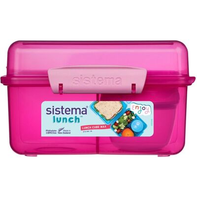 Sistema Tříkomorová krabička s nádobou na jogurt s dvojitým víčkem 2 l, růžová Sistema Tříkomorová krabička s nádobou na jogurt s dvojitým víčkem 2 l, růžová