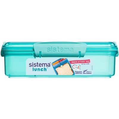 Sistema Krabička na svačinu s 2 oddělenými přihrádkami 975 ml, zelená Sistema Krabička na svačinu s 2 oddělenými přihrádkami 975 ml, zelená