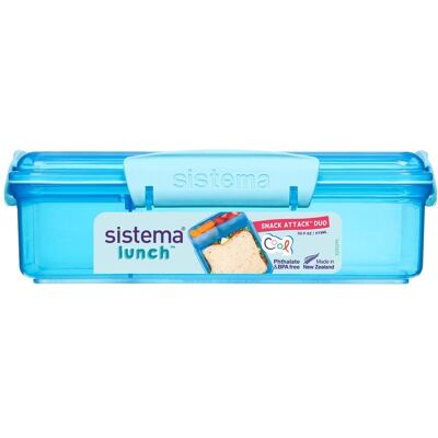 Sistema Krabička na svačinu s 2 oddělenými přihrádkami 975 ml, modrá Sistema Krabička na svačinu s 2 oddělenými přihrádkami 975 ml, modrá