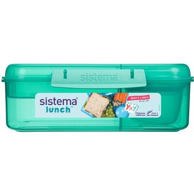 Sistema Tříkomorová krabička s nádobou na jogurt a 2 tácky 1,65 l, zelená Sistema Tříkomorová krabička s nádobou na jogurt a 2 tácky 1,65 l, zelená