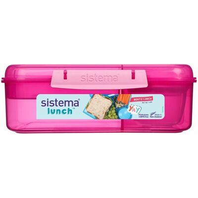 Sistema Tříkomorová krabička s nádobou na jogurt a 2 tácky 1,65 l, růžová Sistema Tříkomorová krabička s nádobou na jogurt a 2 tácky 1,65 l, růžová
