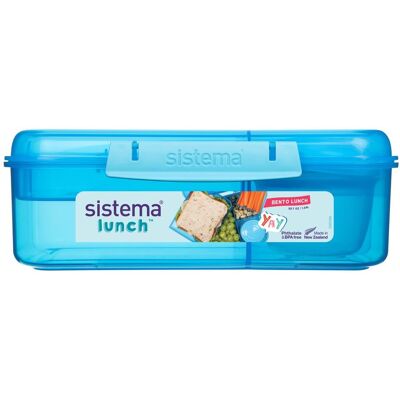 Sistema Tříkomorová krabička s nádobou na jogurt a 2 tácky 1,65 l, modrá Sistema Tříkomorová krabička s nádobou na jogurt a 2 tácky 1,65 l, modrá