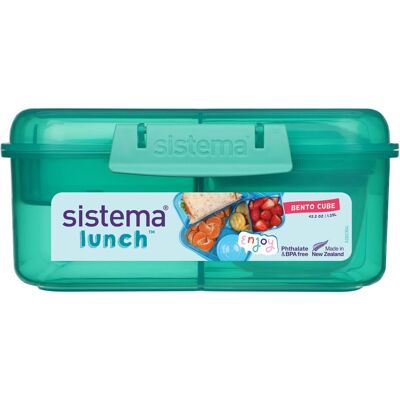 Sistema Tříkomorová krabička s nádobou na jogurt a 2 tácky 1,25 l, zelená Sistema Tříkomorová krabička s nádobou na jogurt a 2 tácky 1,25 l, zelená