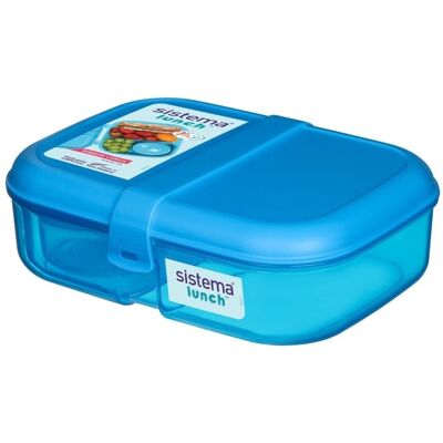 Sistema Ribbon Lunch To Go Tříkomorová krabička na oběd s nádobou na jogurt 1,1 l, modrá Sistema Ribbon Lunch To Go Tříkomorová krabička na oběd s nádobou na jogurt 1,1 l, modrá