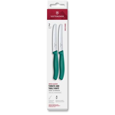 Victorinox Svačinový nůž Swiss Classic, vlnkované ostří zelený 2 ks Victorinox Svačinový nůž Swiss Classic, vlnkované ostří zelený 2 ks