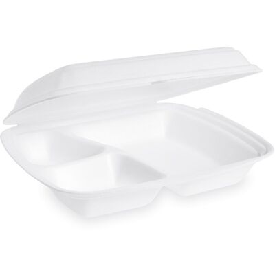 Wimex Pěnový menu box 570 ml, 241 × 207 × 69 mm, 3dílný, bílý - 125 ks Wimex Pěnový menu box 570 ml, 241 × 207 × 69 mm, 3dílný, bílý - 125 ks
