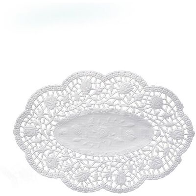 Wimex Dekorativní krajka 22 × 15 cm, oválná, bílá, 500 ks Wimex Dekorativní krajka 22 × 15 cm, oválná, bílá, 500 ks